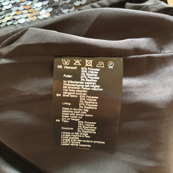 Hallhuber Black Sequin Mini Skirt • NWOT • US 6 / Small • Party Holiday Glam - Picture 6 of 7